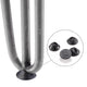 DIY 28 Inch Hairpin Legs, Set(4), 3-Rod, Raw Steel
