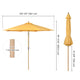DIY 9ft Wooden Patio Umbrella Acrylic Fabric Market Umbrella