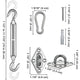 DIY Stainless Steel Pad Eye Turnbuckle Carabiner, 8