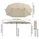 DIY 15x9 ft Double-sided Rectangular Patio Umbrella Wind Vents