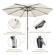 DIY 10 ft Lighted Patio Umbrella Solar Umbrella Tilt 8-Rib