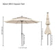 DIY 11 Foot Tilting Patio Umbrella with Light 3-Tiered