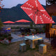 DIY 10 ft Lighted Patio Umbrella Square Solar Umbrella Tilt 8-Rib