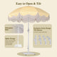 DIY 6 ft 8-Rib Beach Umbrella with Fringe and Anchor