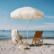 DIY 6 ft 8-Rib Fringe Beach Umbrella Tilt with Sand Auger Anchor