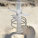 DIY 6 ft 8-Rib Fringe Beach Umbrella Tilt with Sand Auger Anchor