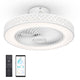 DIY Bedroom Ceiling Fan with Light Remote & App Control, 20"