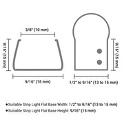 DIY Clear Plastic U Channel Mounting Track for (13mm) 1/2" Rope Lights