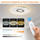 DIY 4-Circle Ring Ceiling Light Flush Mount with Remote 70W 30"