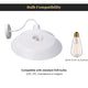 DIY Industrial Barn Style Light Wall Lamp White 14 in