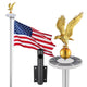 DIY Aluminum Flag Pole Kit Luxury Eagle, Solar Light & Dock Mount