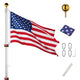 DIY Aluminum Telescoping Flagpole Kit with US Flag(20/25/30FT Options)