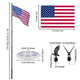DIY Telescoping Flag Pole with Solar Light Luxury Eagle (20/25/30FT)
