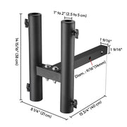 DIY Hitch Dual Flag Pole Mount for 1 9/16" Receivers & 1"-2" Poles