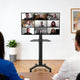 DIY Heavy Duty Rolling TV Stand Mounts 32-65in Screen Adjustable Height