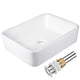 DIY Rectangular Vessel Bathroom Porcelain Sink w/ Drain