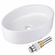DIY Oval Vessel Bathroom Porcelain Sink w/ Drain