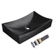 DIY 26" Black Rectangular Vessel Sink Pop up Drain