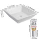 DIY Square Vessel Bathroom Porcelain Sink w/ Drain