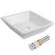 DIY Square Vessel Bathroom Porcelain Sink w/ Drain
