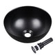 DIY 12" Round Black Vessel Sink Pop up Drain