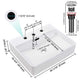 DIY Aquaterior Rectangle Sink for 3 Hole Faucet with Overflow & Drain