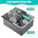 DIY 23" Undermount Single Stainless Kitchen Sink with Drain Basin Rack
