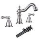 DIY Bathroom Widespread Faucet with Drain 2-Handle 6"H