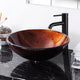 DIY Vintage Round Vessel Tempered Glass Bathroom Sink