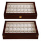 DIY 24-Slot Walnut Matte Finish Wood Watch Display Case