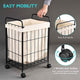 DIY Rolling Laundry Hamper Metal Frame & Canvas Basket 16x12x24