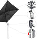 DIY 9 ft Lighted Patio Umbrella Square Solar Umbrella Tilt 8-Rib