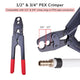 DIY 1/2" & 3/4" Pex Crimp Tool with Gauge Red