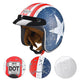 DIY DOT Open Face Motorcycle Helmet American Flag with Visor