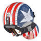 DIY DOT Open Face Motorcycle Helmet American Flag with Visor