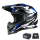 DIY Dirt Bike Helmet Mens Full Face MX Helmet DOT Black Blue