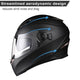AHR Full Face Dual Visors DOT Motor Helmet Matte Black