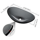 DIY Bathroom Sink Tempered Glass Countertop Sink Oval Gray 22x14"
