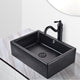 DIY Rectangle Vessel Porcelain Sink Black w/ Overflow Drain
