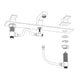 DIY Widespread Bathroom Faucet 3-Hole 2-Handle 4"H