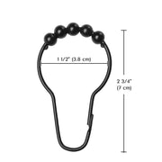 DIY Black Stainless Steel Hooks for Curtain, String Lights 12ct/pk