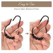 DIY Black Stainless Steel Hooks for Curtain, String Lights 12ct/pk