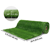 DIY Artificial Grass for Side Yard Landscaping, 1.38" Pile (4', 3', 1'W Options)