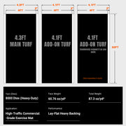 DIY HybridLane Black Indoor Gym Turf with White Border Lines, 61oz (Preorder)