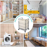 DIY Rolling Laundry Hamper Metal Frame & Canvas Basket 16x12x24