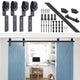 DIY 6.6' Bypass Sliding Single Track Barn Double Door Hardware Set