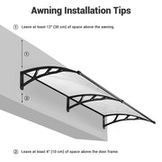 DIY 6.5ft Awning Patio Cover Rain Protection Window