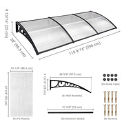 DIY 10ft Awning Patio Cover Rain Protection Window