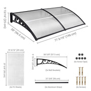 DIY 6.5ft Awning Patio Cover Rain Protection Window