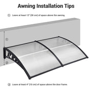 DIY 6.5ft Awning Patio Cover Rain Protection Window